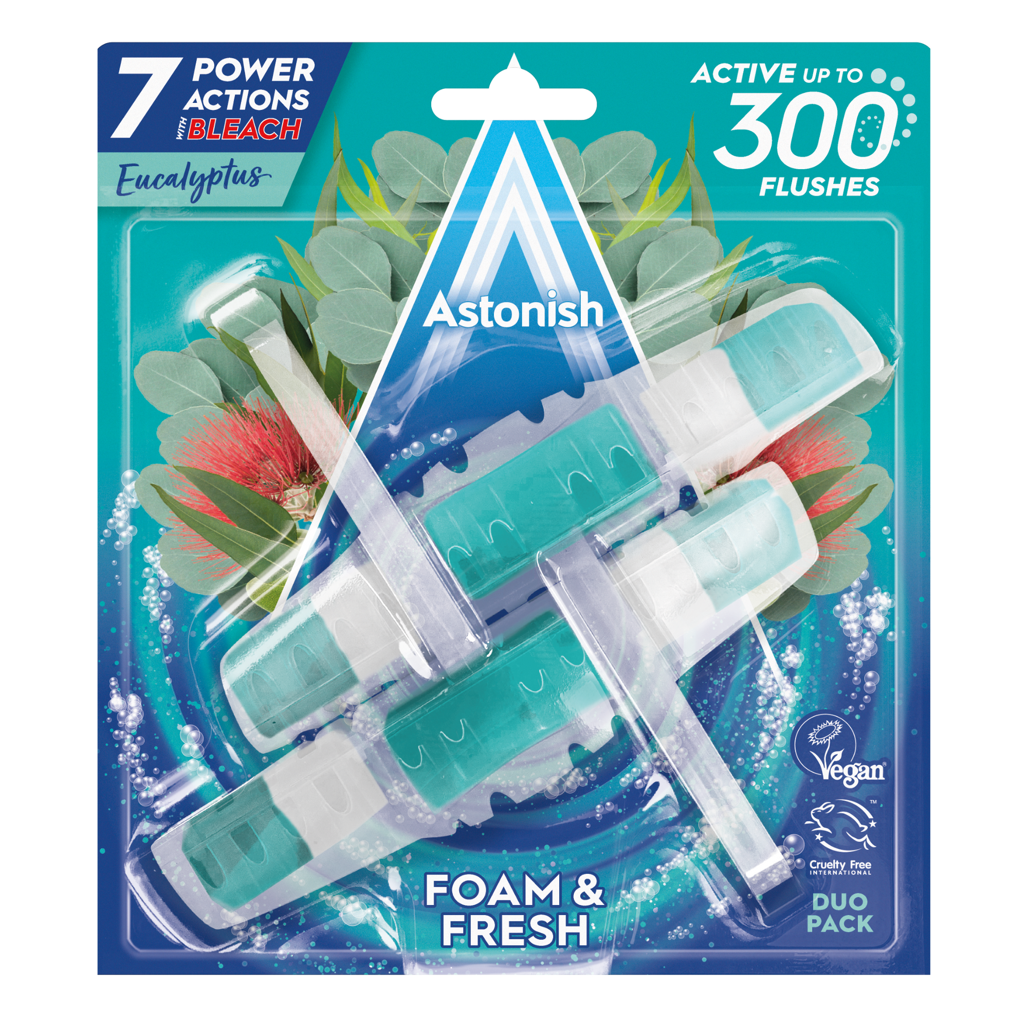 Astonish Foam & Fresh Toilet Blocks - Eucalyptus (2 Pack)